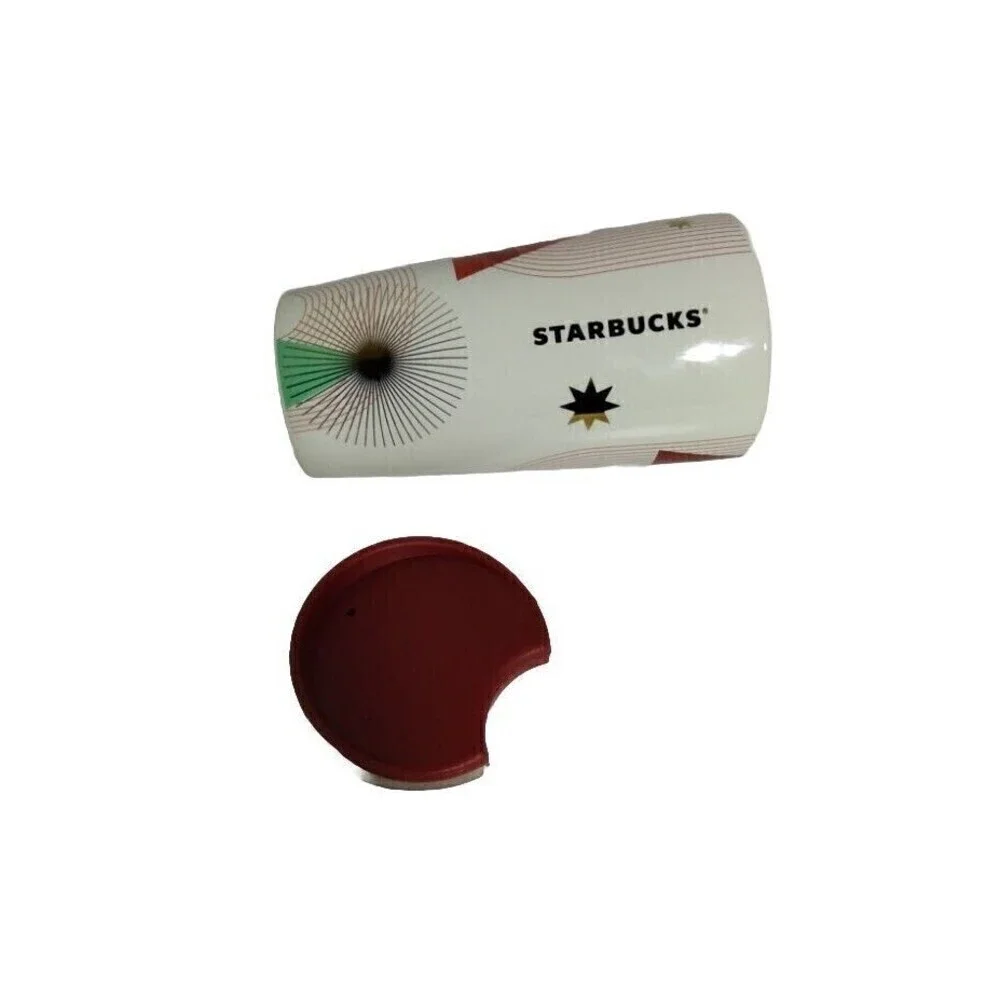 Starbucks Christmas Tree Star Holiday 2020 Double Wall Ceramic Tumbler Mug 12 Oz